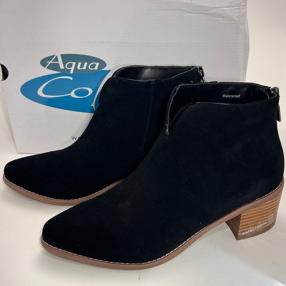 Aqua College Emily Waterproof Ankle Suede Booties, Women's Size 8